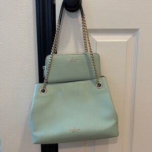 🍀Kate Spade Halle Chain-Handle Shoulder Bag in Seawater AND Matching Wallet!!